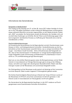 Informationen des Gemeinderates