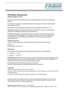 PH-Heber Konzentrat - Preis Wassertechnik GmbH