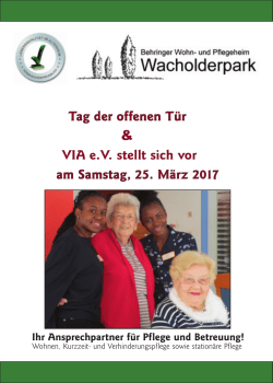 Handzettel - Behringer Wohn- und Pflegeheim Wacholderpark