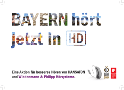 Eine Aktion f&uuml;r besseres H&ouml;ren von HANSATON und Wiedenmann