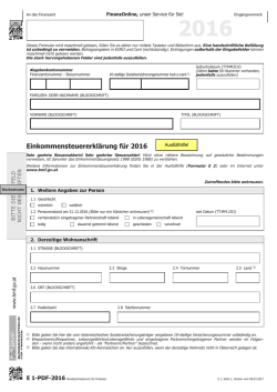 E 1 - Einkommensteuererkl&auml;rung 2016