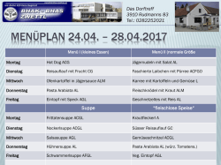 Menüplan 18.1.