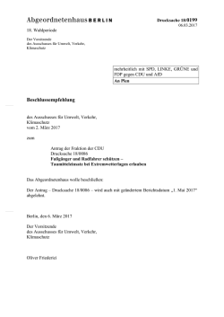 Dringliche Beschlussempfehlung