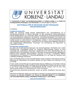 eine Professur (W2) f&uuml;r Romanistik mit dem Schwerpunkt