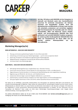 Marketing Manager(w/m)