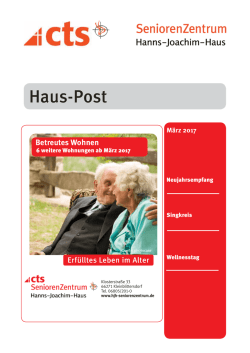 Hauszeitung März 2017 - Seniorenzentrum Hanns-Joachim-Haus