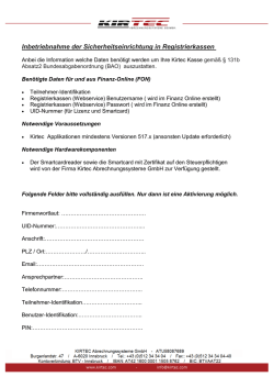 Inbetriebnahme der Sicherheitseinrichtung in Registrierkassen