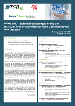 KWKG 2017 – Rahmenbedingungen, Praxis der Zulassung und