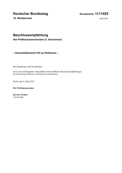 Sammelübersicht Verfügung - DIP des Bundestages