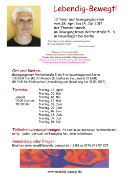 Flyer zum - LEBENDIG