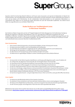 Duales Studium zum Textilbetriebswirt (m/w) im