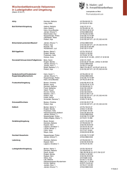 Liste der Wochenbettbetreuenden Hebammen in der Region