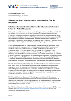 PM zum Integrationsbericht - Volkshochschulverband Baden