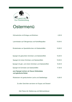 Ostermenü - Land Café Gut Humbrechting