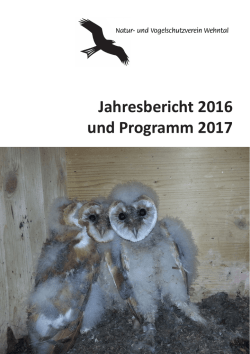 Jahresheft 2016 - Natur- und Vogelschutzverein Wehntal