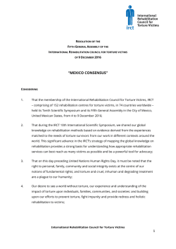 Mexico Consensus - International Rehabilitation Council for Torture