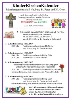 KinderKirchenKalender - Pfarreiengemeinschaft Neuburg