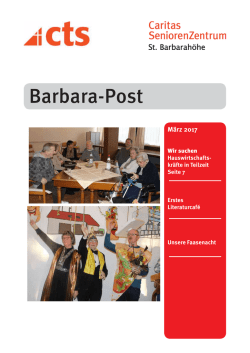 Hauszeitung M&auml;rz 2017 - Caritas Seniorenzentrum St. Barbarah&ouml;he
