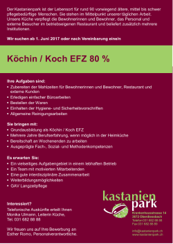 Köchin / Koch EFZ 80