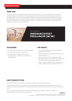innenarchitekt freelancer (m/w) - Bohnacker Ladeneinrichtungen