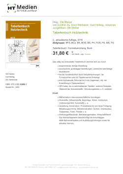 Tabellenbuch Holztechnik - Verlag Handwerk und Technik