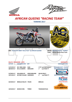 african queens “racing team” termine 2017