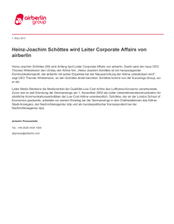 Heinz-Joachim Sch&ouml;ttes wird Leiter Corporate