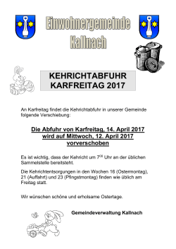 kehrichtabfuhr karfreitag 2017
