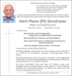 Herrn Pierre (Pit) Sandmeier