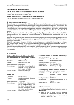 institut f&uuml;r immunologie lehr- und forschungsgebiet immunologie