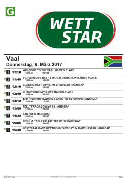 Donnerstag, 9. M&auml;rz 2017
