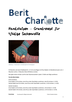 Handstulpen &ndash; Grundrezept f&uuml;r 4f&auml;dige Sockenwolle