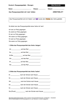 Plusquamperfekt Übungen mit Beispielen