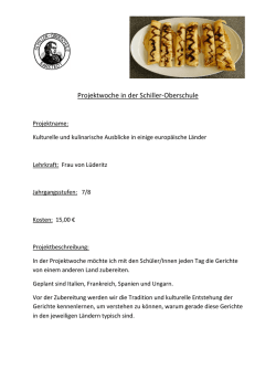 Kulinarische Ausblicke - Schiller