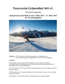 Skifreizeit März 2017 Flyer