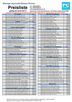 Preisliste Komponenten 03-2017 - PC