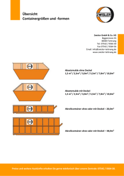 Containergrößen und Formen - Zwisler