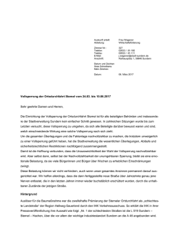 Infoschreiben Vollsperrung OD Stemel - Blickpunkt Arnsberg