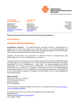Infotag der KSFH Benediktbeuern