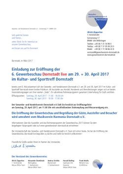 Einladung zur Eröffnung der 6. Gewerbeschau Dornstadt live am 29