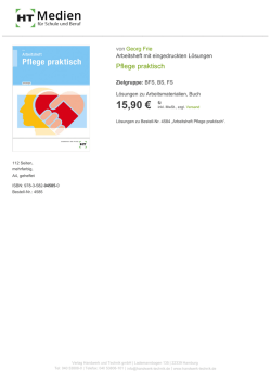 Pflege praktisch - Verlag Handwerk und Technik