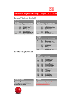 Zusätzliche Züge UEFA Europa League 16./17.03.17