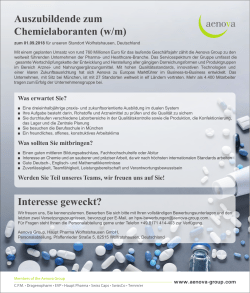 Auszubildende zum Chemielaboranten (w/m)