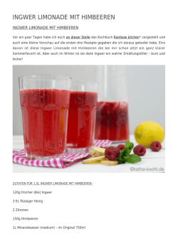Ingwer Limonade mit Himbeeren - Katha