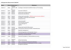 Prüfungstermine Wintersemester 2016/2017 Stand: 03.03.2017