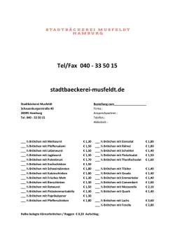 Pdf Faxbestellung - Stadtbäckerei Musfeldt