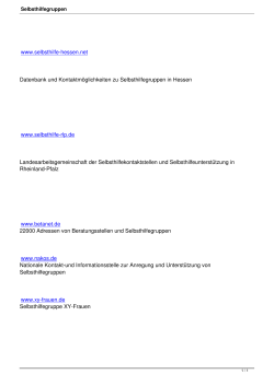 www.selbsthilfe-hessen.net Datenbank und Kontaktmöglichkeiten