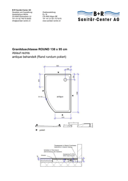 Granitduschtasse ROUND 138 x 95 cm Ablauf rechts antique