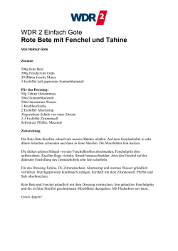 170311 WDR 2 Einfach Gote Rote Bete mit Fenchel und Tahine