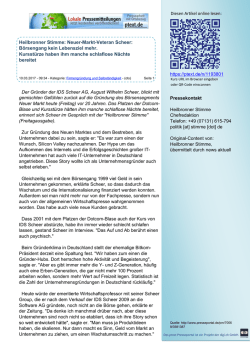 Heilbronner Stimme: Neuer-Markt-Veteran Scheer